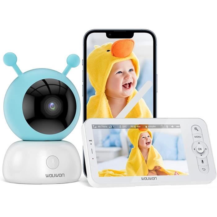 BOIFUN 1080P 5 Babyphone Caméra, PTZ 355°Camera Bebe, Surveillance des  Mouvements & Détection du Son, Suivi Automatique, Monitor & Smartphone  Control : : Bébé et Puériculture