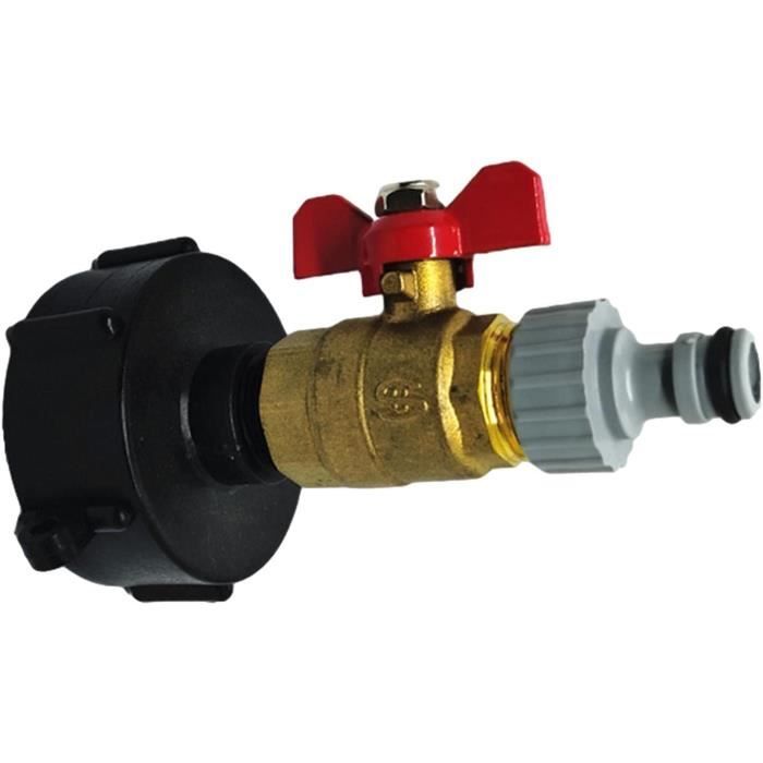 Quxvena Robinet cuve 1000l Adaptateur de Réservoir IBC Connecteur à Filetage 3/4 Robinet