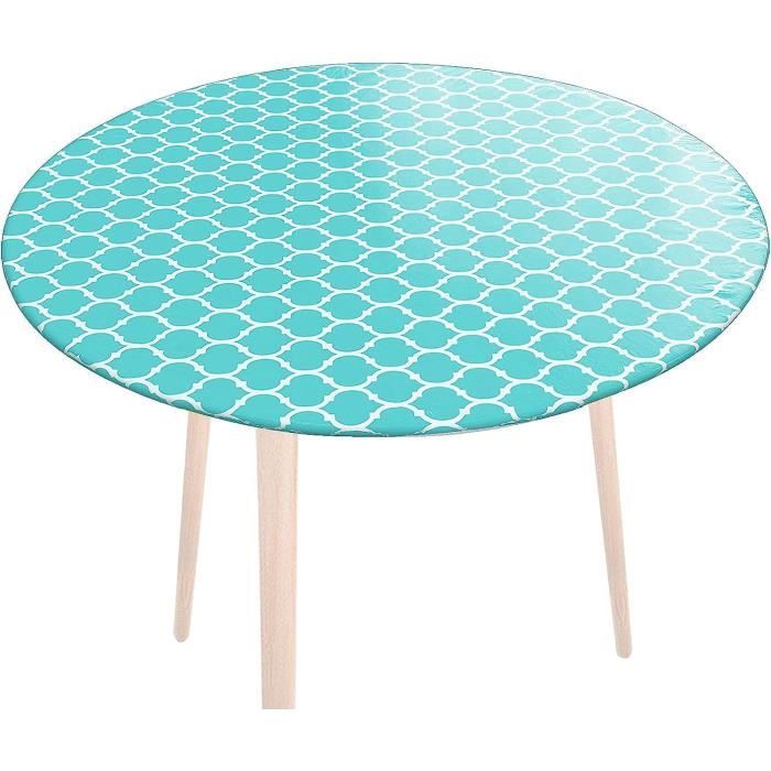 Table Extensible Ronde FANSU Avec Bord Élastique, Nappes Anti Taches Lavable, Nappes Extensible Pour Salle à Manger, Pique-Nique, Restaurant,Jardin (Marbre A,120cm Nappe Ronde