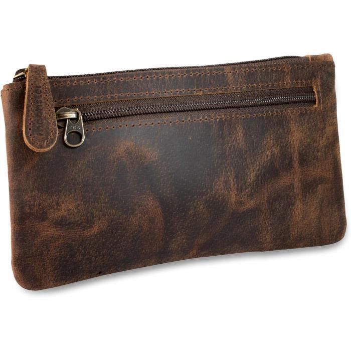 Porte-monnaie En Cuir En Forme De Chauve-souris - Style Gothique Fait Main - Ailes Repliables - Avec Clip Porte-clés - 2