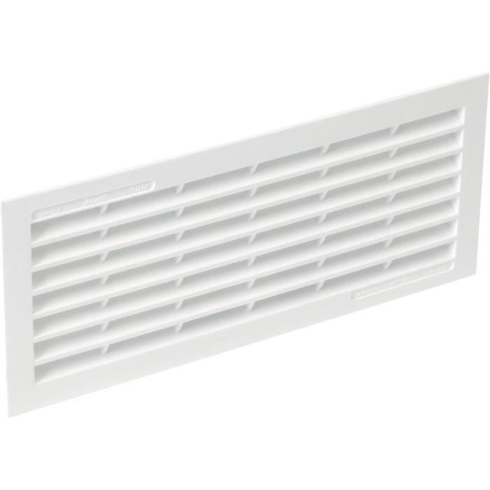 Nicoll Lüftungsgitter – Rechteckig, 100 Maus, Weiß, 25 X 11 X 2 Cm, Zum Schrauben Oder Kleben