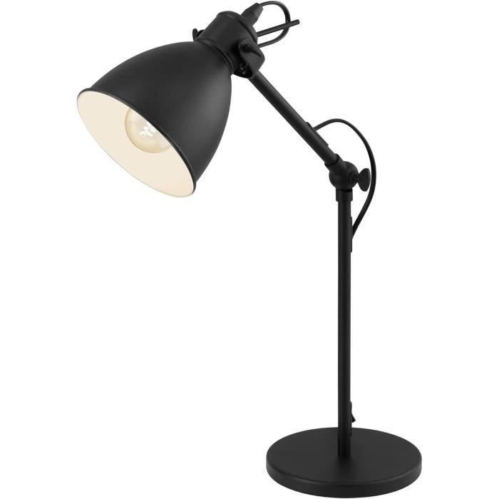 Lampe De Chevet Design Céramique Crème Et Abat-jour Blanc - Style Scandinave, Interrupteur Filaire