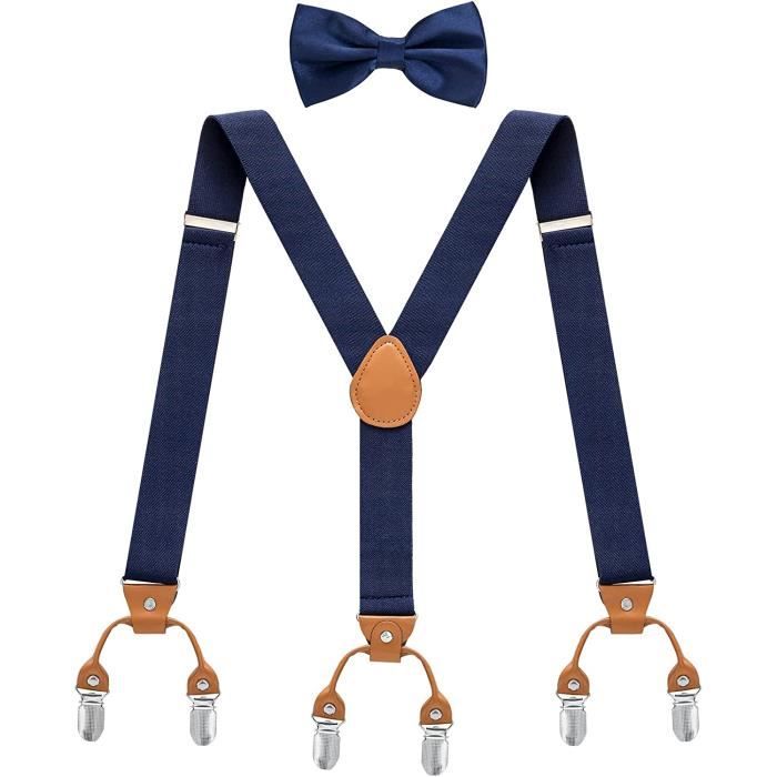 Bretelles Homme Decalen Larges Réglables Élastiques Extra Fortes 4 Clips X - Style Élégant
