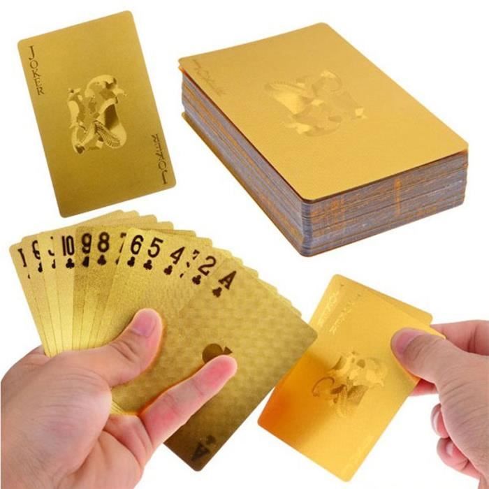 Cartes de Poker à Jouer Étanche 54 Pièces SWAREY Feuille d'or 24K Adulte Mixte or Cartes de Poker à Jouer Étanche 54 Pièces SWAREY Feuille d'or 24K Adulte Mixte or