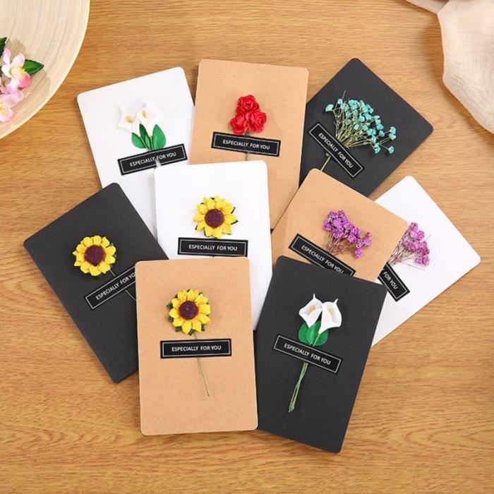 Carte De Voeux Creative Petite Carte D Invitation De Fleur Sechee Fraiche Decorative De Fete D Anniversaire Pour Objet Decoratif Cdiscount Maison