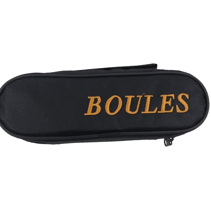 TOFERN Lot de 2 Sacoche Trousse Noir Pour 3 Boules Jeu de Boules Nylon Oxford Robuste Pratique Sac à Main Pétanque Sans Boules