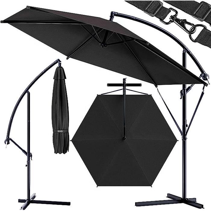 Toile De Remplacement Pour Parasol 6 Ou 8 Baleines - Tailles 2m à 3m, Tissu Polyester UV30 Imperméable - Café Clair