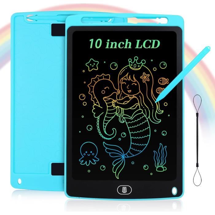 Vicloon Tablette Écriture LCD 10 Pouces - Ardoise Magique Portable Enfants Et Adultes Bleu