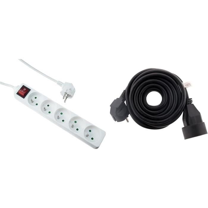 Rallonge Multi-Prises (4 Prises Usb2.1A, Blanc, 1,5 Mètre)[u6340