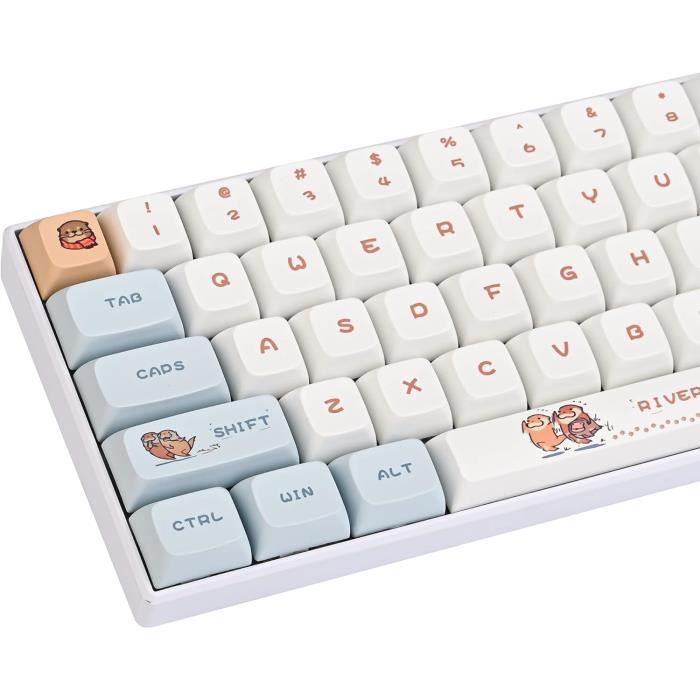 Keycaps PBT Double Shot Rétro Marron/gris - 138 Touches Profil Cherry Pour Clavier Mécanique 60% 75% 100% - 9