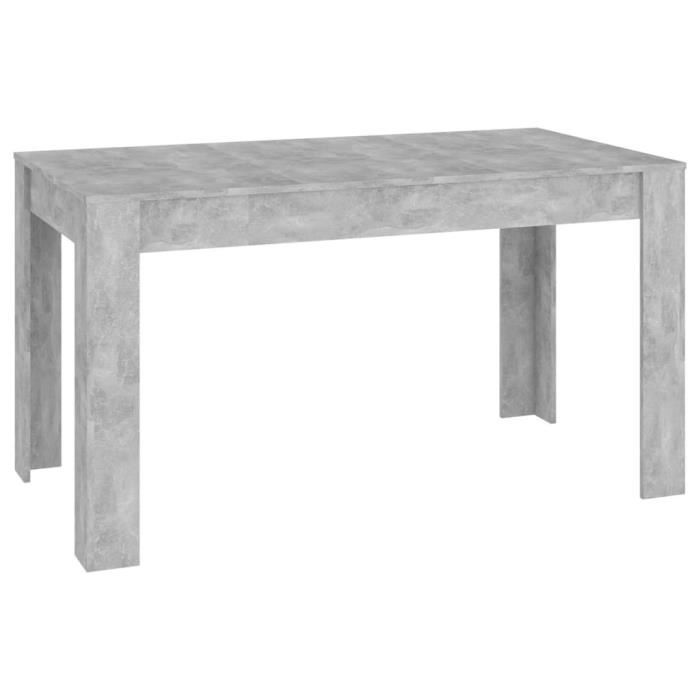 Table de salle à manger Gris béton 140x745x76 cm Aggloméré - VIDAXL - Rectangulaire - Contemporain - Design