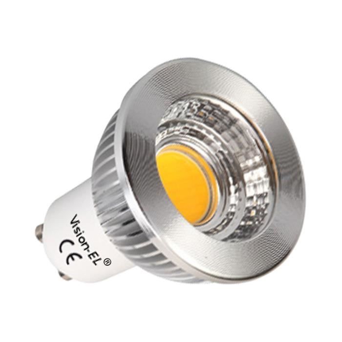 Ampoule LED GU10 6W COB Aluminium .