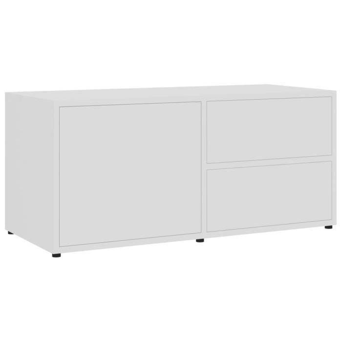 far - meuble tv blanc 80x34x36 cm bois d'ingénierie - dx5061