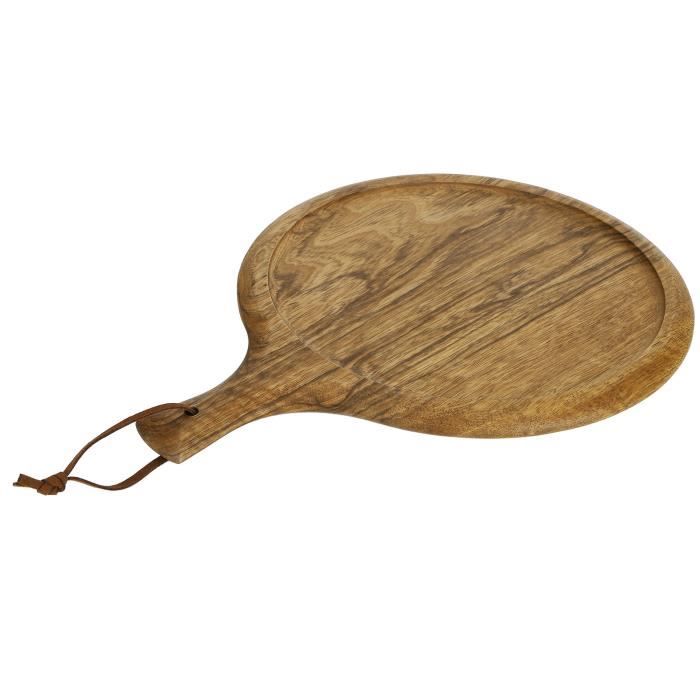 Lot De 3 Planches à Pizza Bambou - 33 Cm, Poignée, Planche à Découper Ronde - 3