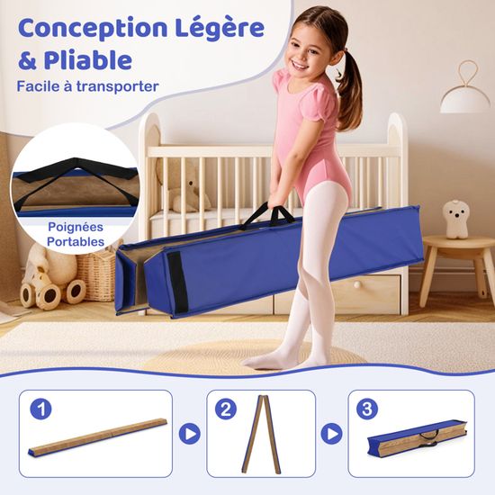 COSTWAY 20 Pièces Poutres D'équilibre Empilables Pour Enfants - Jeu Motricité 3 Ans+ Capacité 80kg