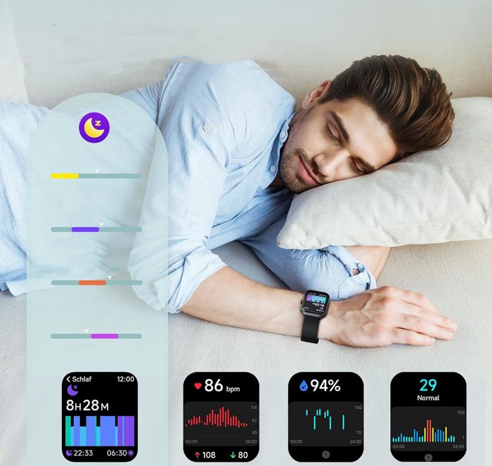 Smartwatch Fitpolo pour homme, 1,91 pouces, IP68, pour Android et