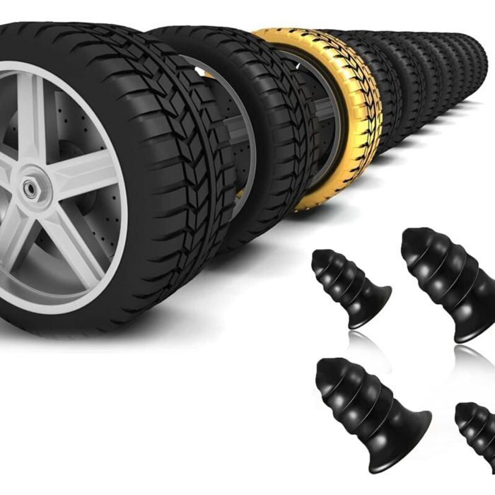 Kit De 100 Bouchons De Réparation Pour Pneus - Caoutchouc Noir à Visser - Pour Voiture, Camion, SUV