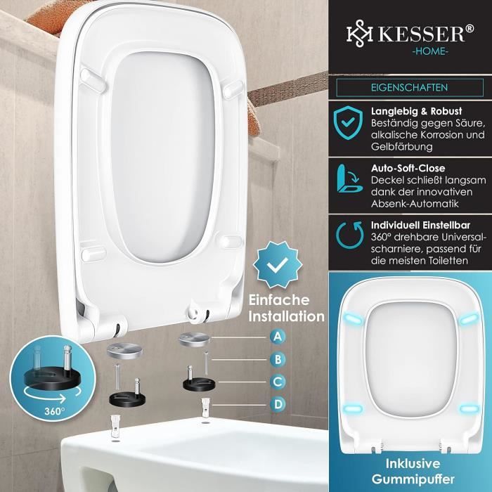 KESSER® Siège de toilette avec frein de chute Abattant de toilette