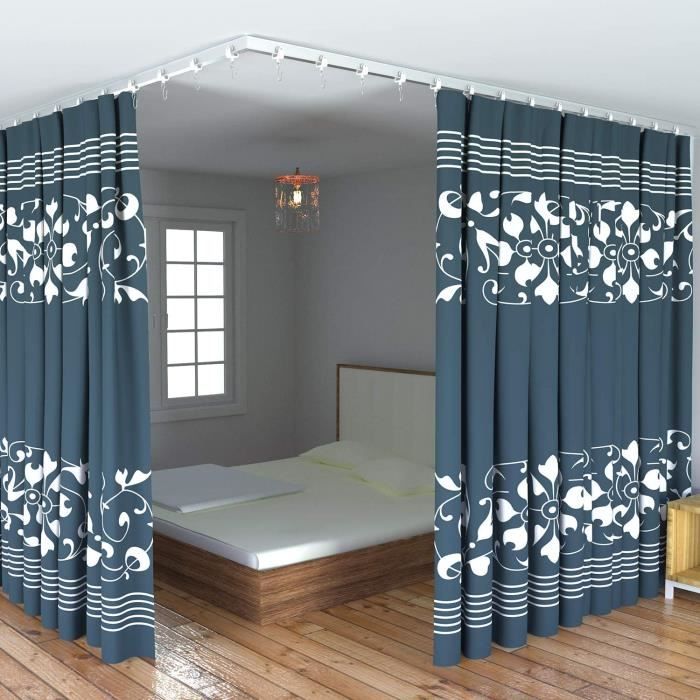 Rail à Rideau De Plafond – Montage Simple, Poulies Silencieuses, Aluminium Robuste – Pour Rideaux Et Séparateurs D’espace