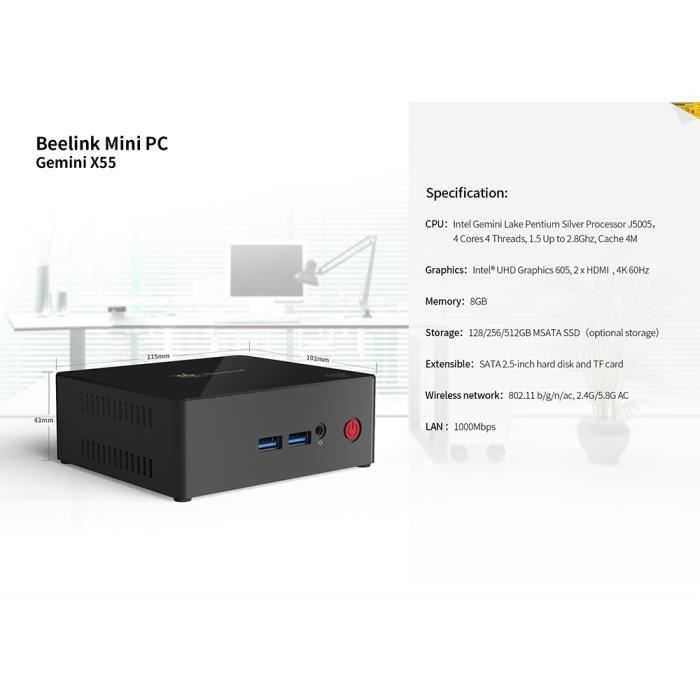 Beelink Gemini X55 UnitÉ Centrale 4K-Mini1
