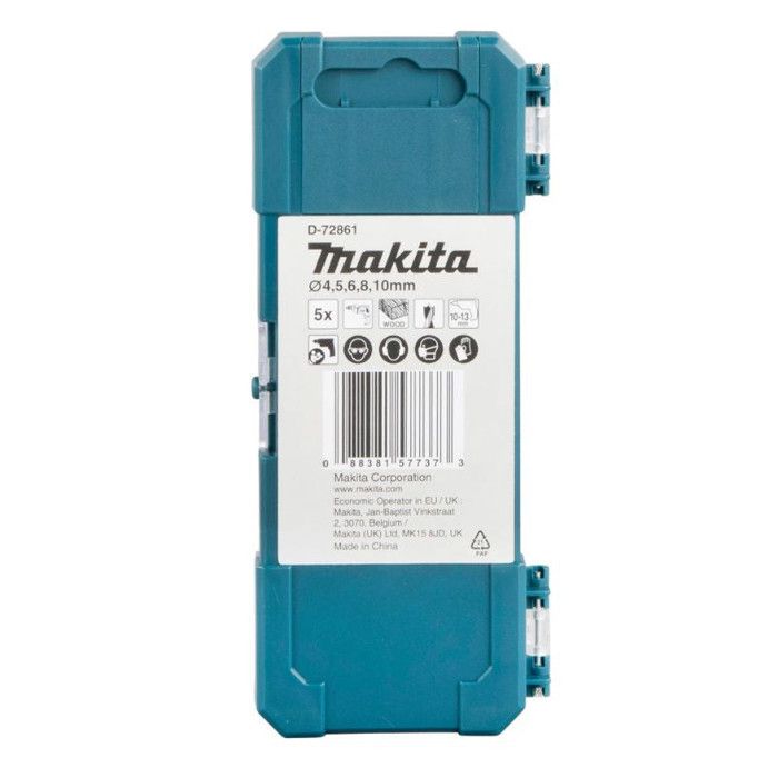 Forets à bois - MAKITA - D-72861 - Lot de 5 - Acier rapide - Haute ...