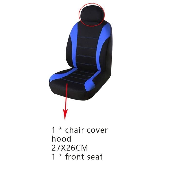 Housses De Siège Avant Sport Universelles - Paire De 2 Pièces Pour Citroën C1 Et La Plupart Des Voitures - Tissu Respirant Rouge