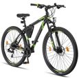 Licorne Bike Vélo VTT haut de gamme. (2 freins à disque) [Noir/Vert citron (2xFrein à disq, 29.00]-2