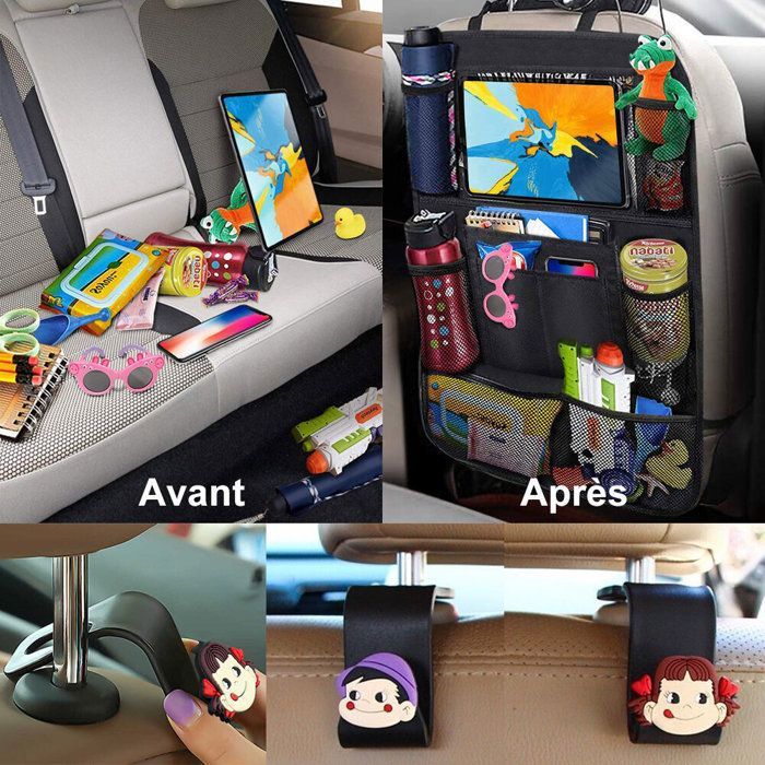 Organiseur pour siège arrière de voiture, pour siège avant, rangement pour  sac de poche pour enfant, tapis de voyage*YI9887 - Cdiscount Auto