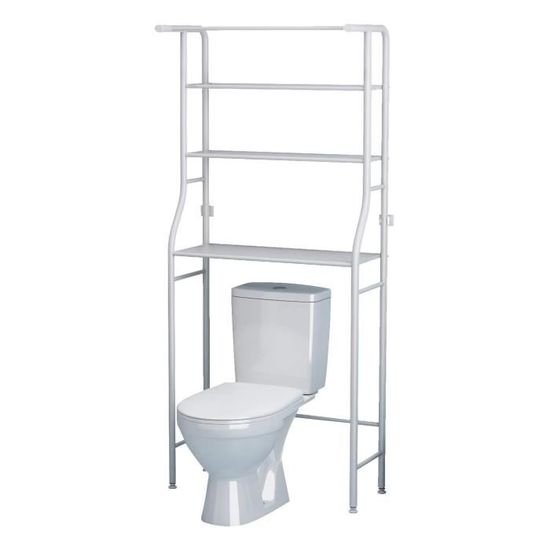Étagère Autoportante 3 Niveaux Pour Machine à Laver - En Fer Et MDF - Hauteur 111 Cm - Charge 15 Kg