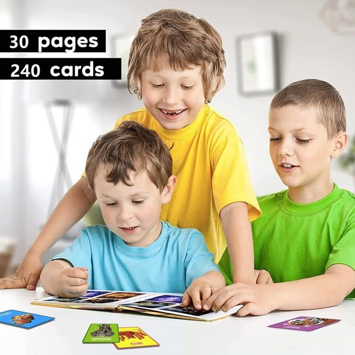 Classeur d'Album de Cartes à Collectionner, Classeur de Cartes à Collectionner, Cadeau pour Enfants, Classeur Album de Cartes de Collection, 4 Pochettes avec 30 Pages Capacité de 240 Cartes à Collectionner-(PKQ4
