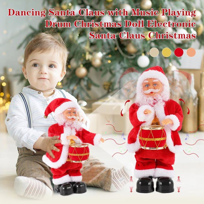 Père Noël Musical Dansant - Peluche électrique Avec Musique, Décoration De Noël Amusante