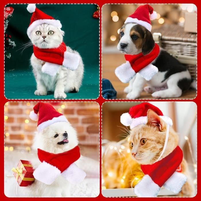 Deguisement de Noël pour Chien Chat, Accessoire Tenue Costume de