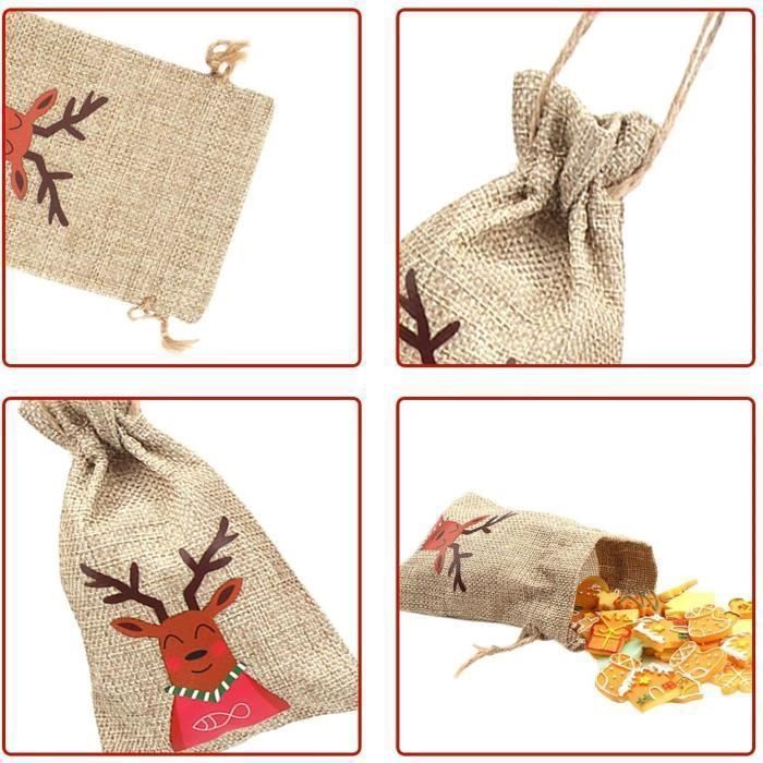 Sacs En Toile De Jute Moyen Avec Cordon – Décor Réutilisable Pour Noël, Halloween, Mariages, Rangement De Friandises Ou Petits Cadeaux
