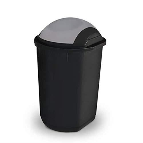 Lot poubelle 100l poubelle basculante 50l - cuisine jardin avec couvercle -  gros volume et plastique robuste (noir) - Cdiscount Maison