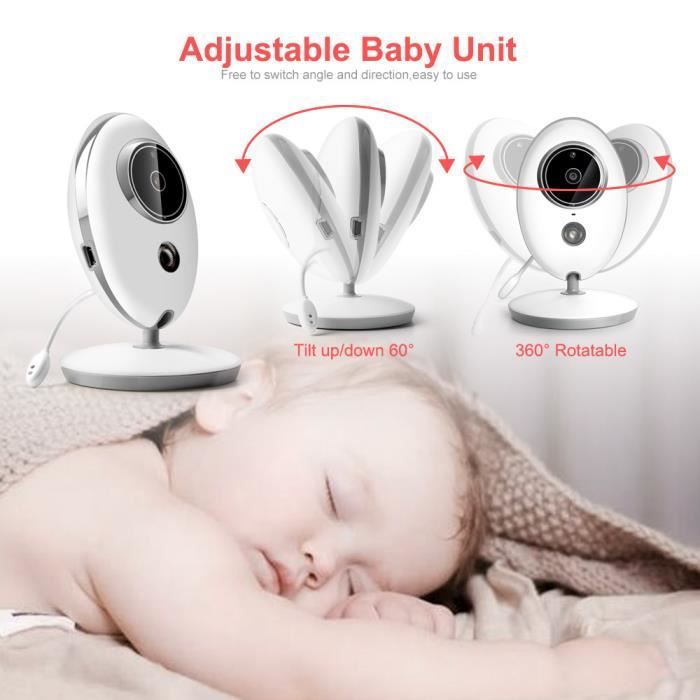 Moniteur bébé sans fil - Baby Monitor audio, caméra infrarouge, écran LCD -  Berceuse, interphone, talkie walkie