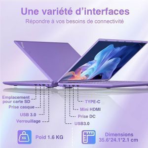 Ordinateur Portable Aocwei 14,1 Pouces Rose – Comme Neuf, Très Peu Servi