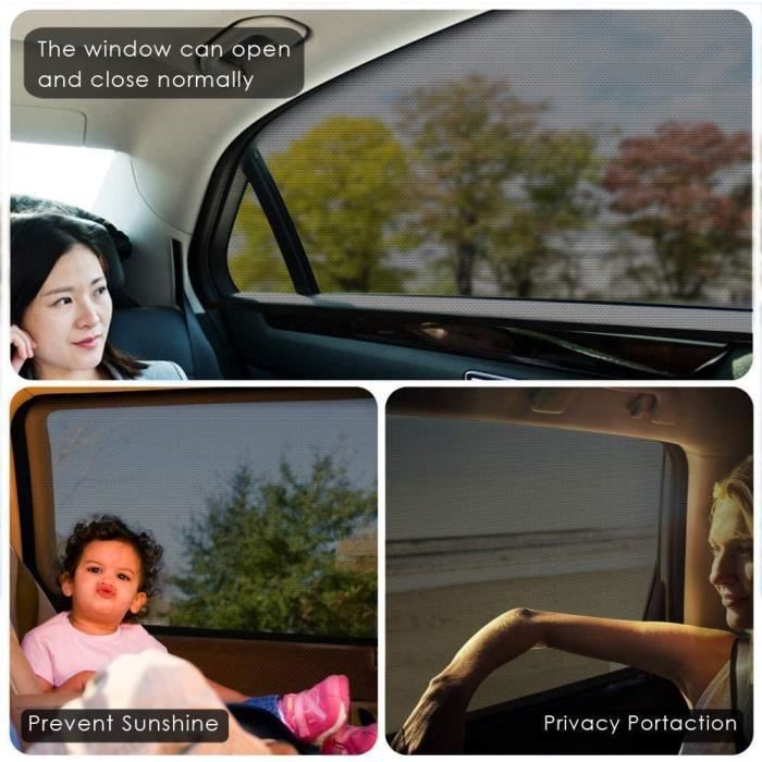 Accessoire téléphonie pour voiture Non renseigné 2 x voiture Pare-soleil  arrière couverture latérale Fenêtre Enfants Bébé Max Protection UV Bloc  Mesh