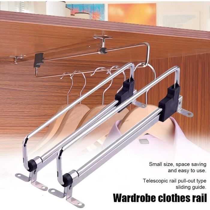 Tringle à Vêtements Extensible Pour Placard - Coulissante, Sans Perçage - 30 Cm - Idéale Pour Porte, Placard, Buanderie