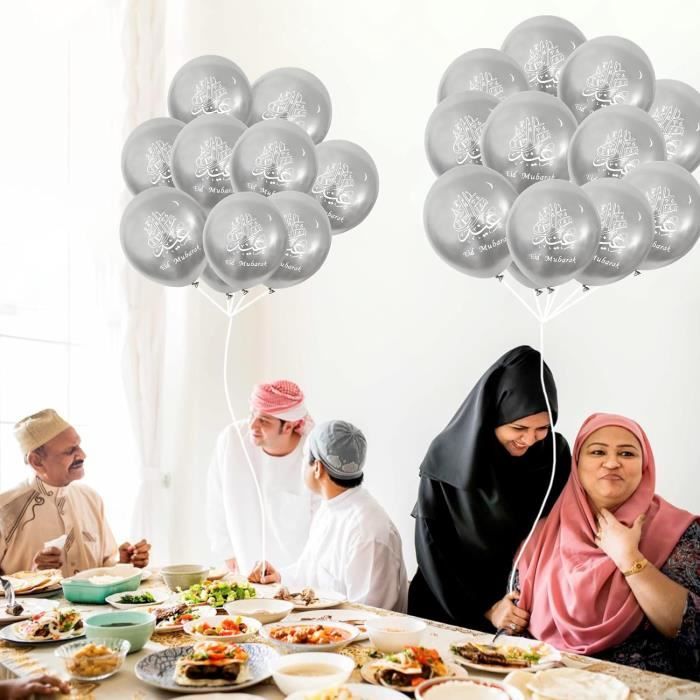 Ballons Confettis en Latex Or Noir pour Homme et Femme, Décorations de  ixd'Anniversaire, Remise de Diplôme, Ramadan, Eid Mubarak, 40 Pièces, 12  Pouces