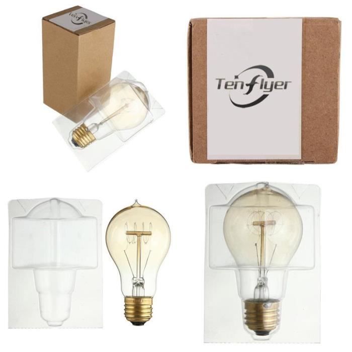 Ampoule LED Vintage Edison E27 - Style Industriel Rétro, Lumière Blanc Chaud - Classe énergétique A