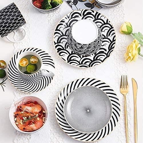 Assiettes plates 6-8 - 10 pouces arts de la table de la plaque de service de  table en porcelaine vaisselle arts de la table Co[831] - Cdiscount Maison