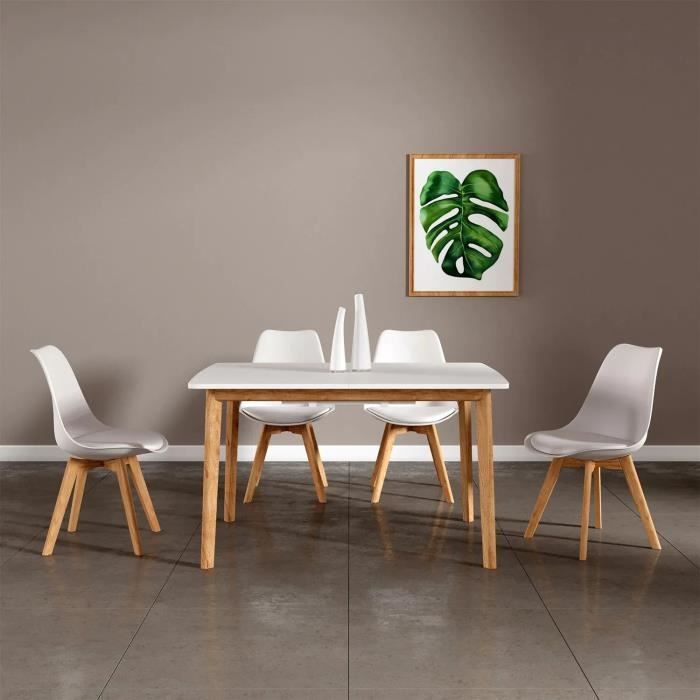 Chaise de salle à manger Senja - blanche - bois