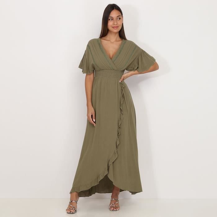 Robe portefeuille kaki best sale