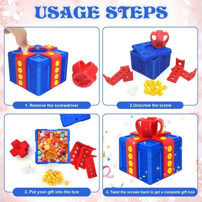 Lot De 2 Boîtes Farce – Doigt D’honneur Surprise Et Boîte à Visser (20 Vis) – Cadeau Insolite Pour Bureau, Anniversaire, Entre Potes