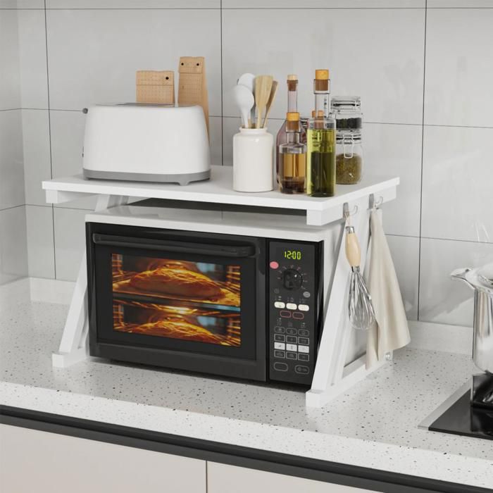 Étagère En Z Pour Four à Micro-ondes Avec Crochets Amovibles En Acier