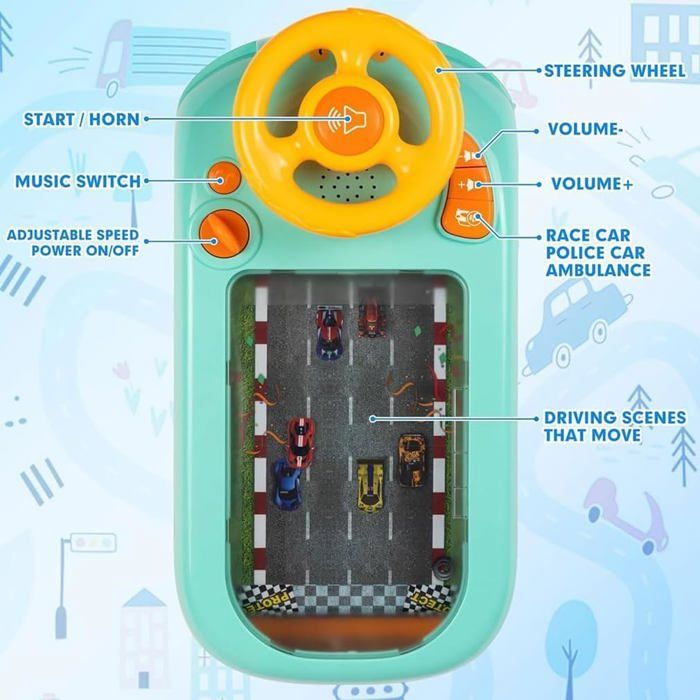 Volant De Jeu - Jouet De Conduite De 25 Cm | Volant De Voiture Simulé Avec Effets Sonores Pour L'éducation Précoce Des Bébés, Jouet D'apprentissage Volant De Jeu - Jouet De Conduite De 25 Cm | Volant De Voiture Simulé Avec Effets Sonores Pour L'éducation Précoce Des Bébés, Jouet D'apprentissage