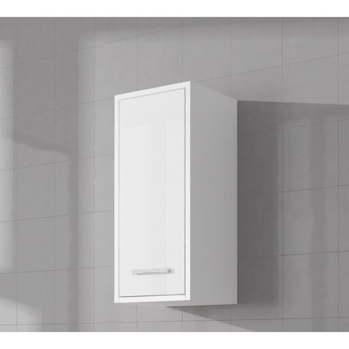 Armoire De Rangement De Nemo Hauteur 72 Cm Blanc Brillant Meuble De Rangement Haut Placard Meuble De Salle De Bain Achat Vente Armoire De Toilette Armoire De Rangement