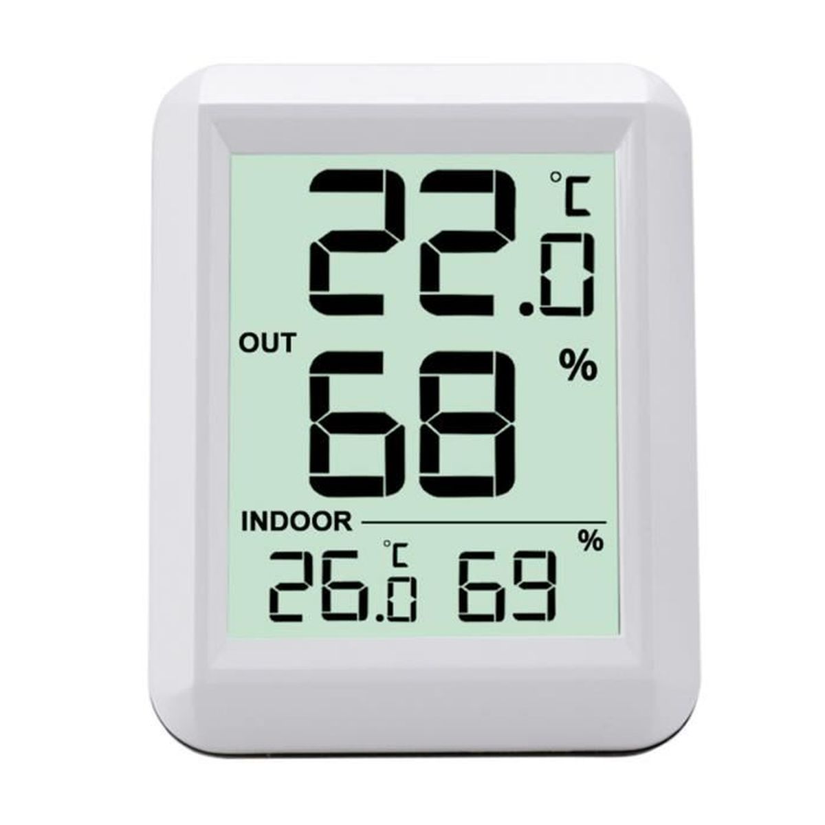 LCD Digital Indoor Salle thermomètre hygromètre Température réveil humidité compteur 