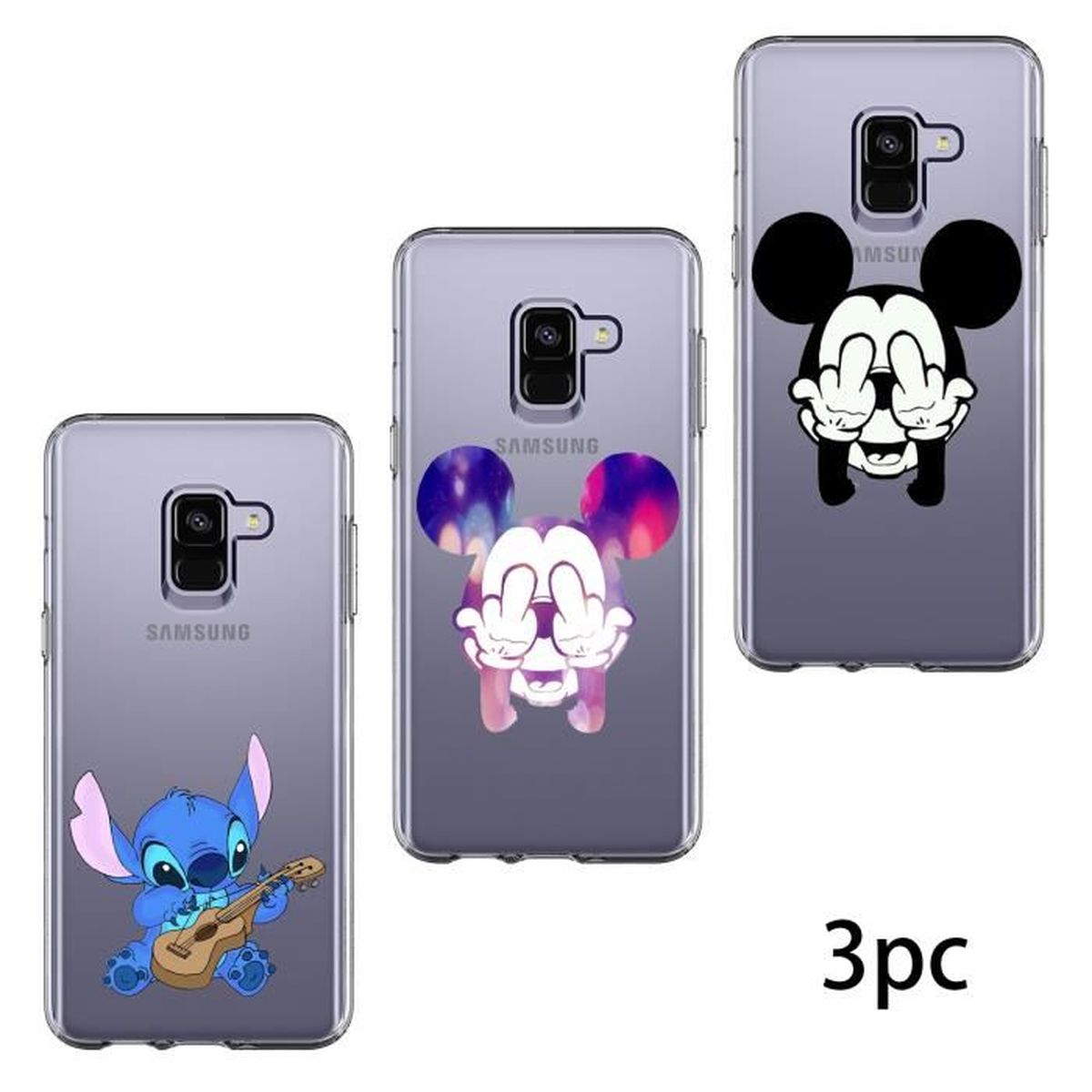 Changer Mode De Paiement Disney Plus Coque Pour Samsung Galaxy A8 2018 3PC Disney Schéma Souple Premium TPU