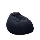 Pouf poire déhoussable noir 80 x 70 cm - Fauteuil, Canapé, Coussin de Sol, Pouf d'intérieur - Rempli de Mousse - Bananair